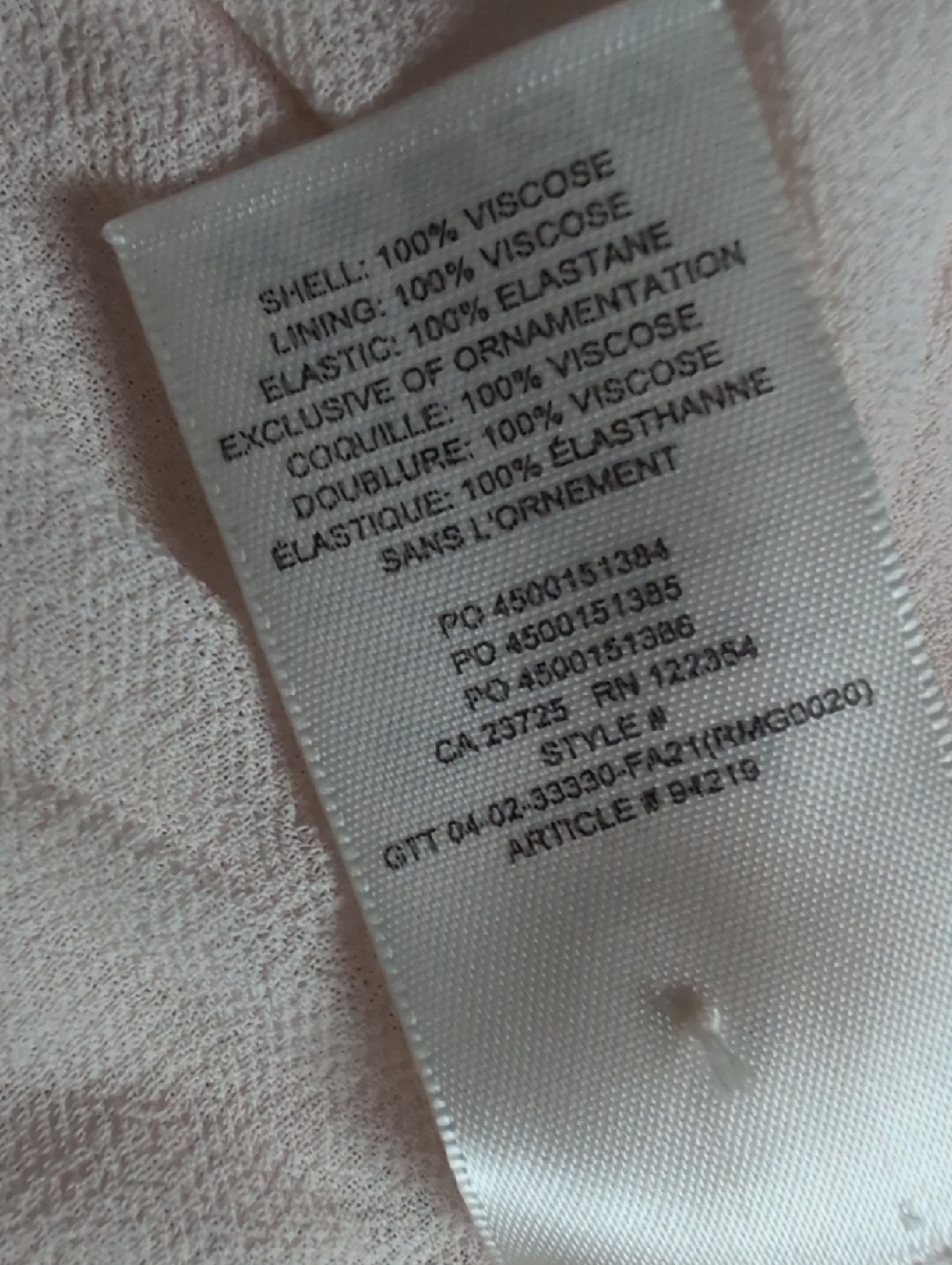 Wilfred Aritiza Blush Pink Smocked Yoke Peasant Blouse XS - Picture 9 of 9